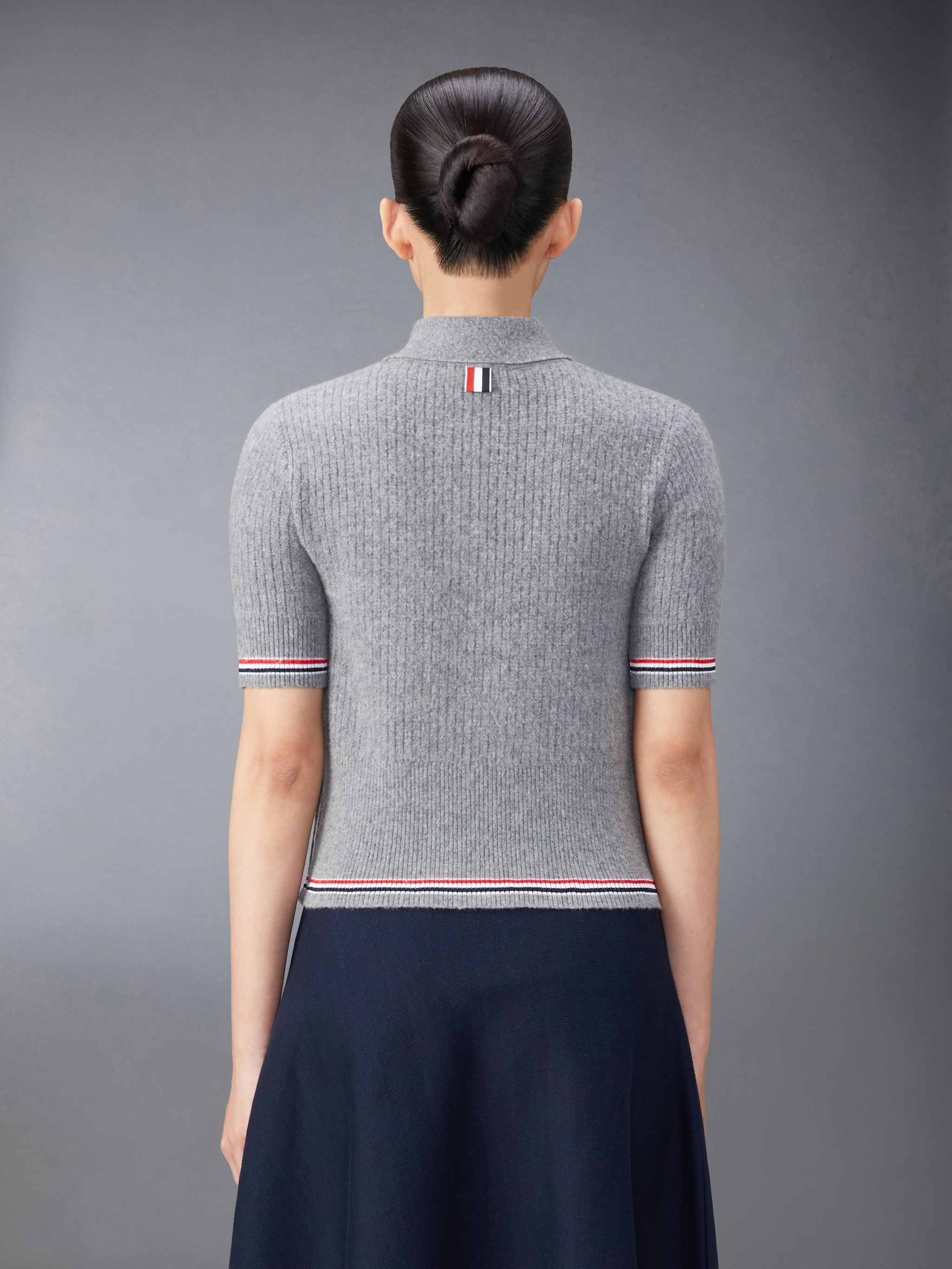 Merino Wool Brushed Tuck Stitch Keyhole Polo - 3