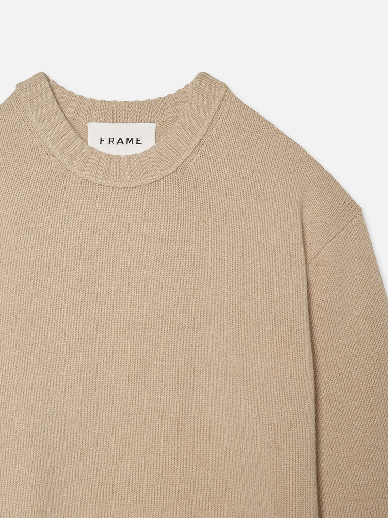 Cashmere Crewneck Sweater in Sand Beige 2