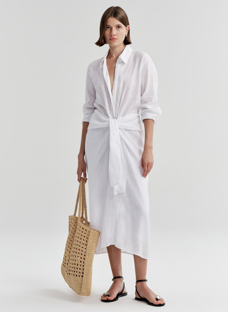 A.L.C. Mila Linen Midi Shirtdress outlook