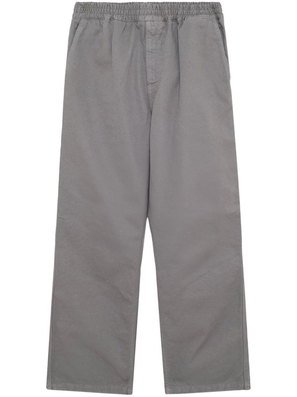 elasticated-waist cotton trousers - 1