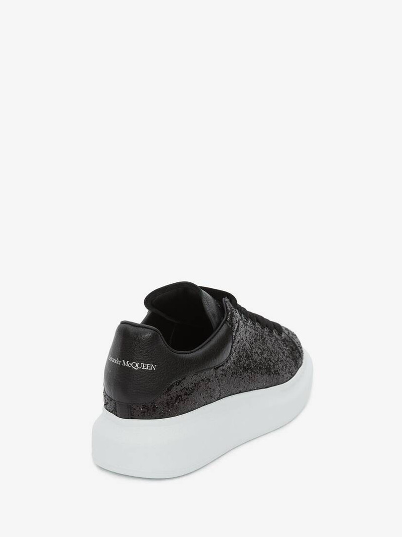 Alexander McQueen Women's Glitter Oversized Sneaker in Black outlook
