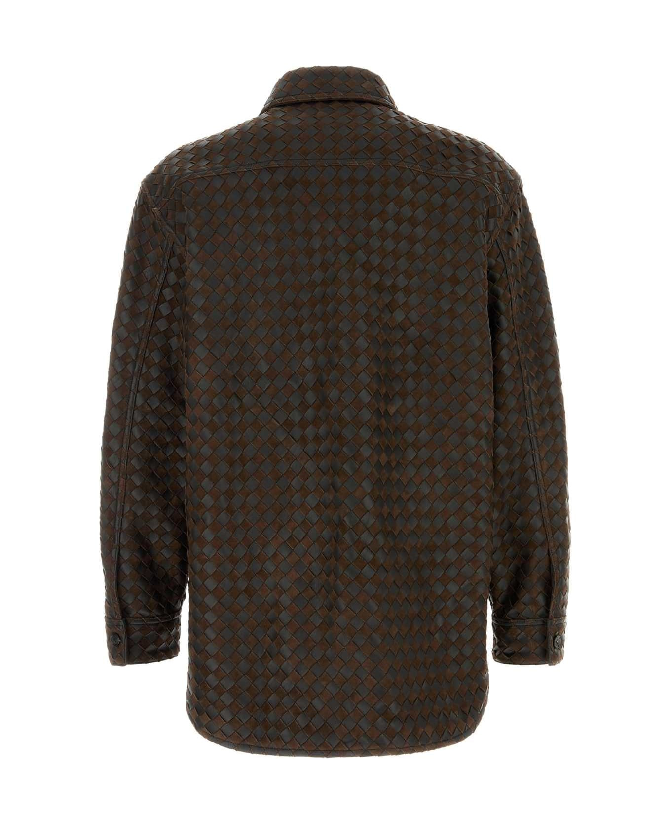 Two-tone Leather And Suede Intrecciato Shirt - 2