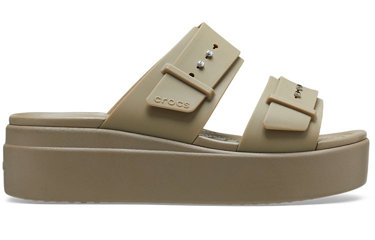 (WMNS) Crocs Brooklyn Low Wedge Sandal 'Beige' 207431-260 - 2