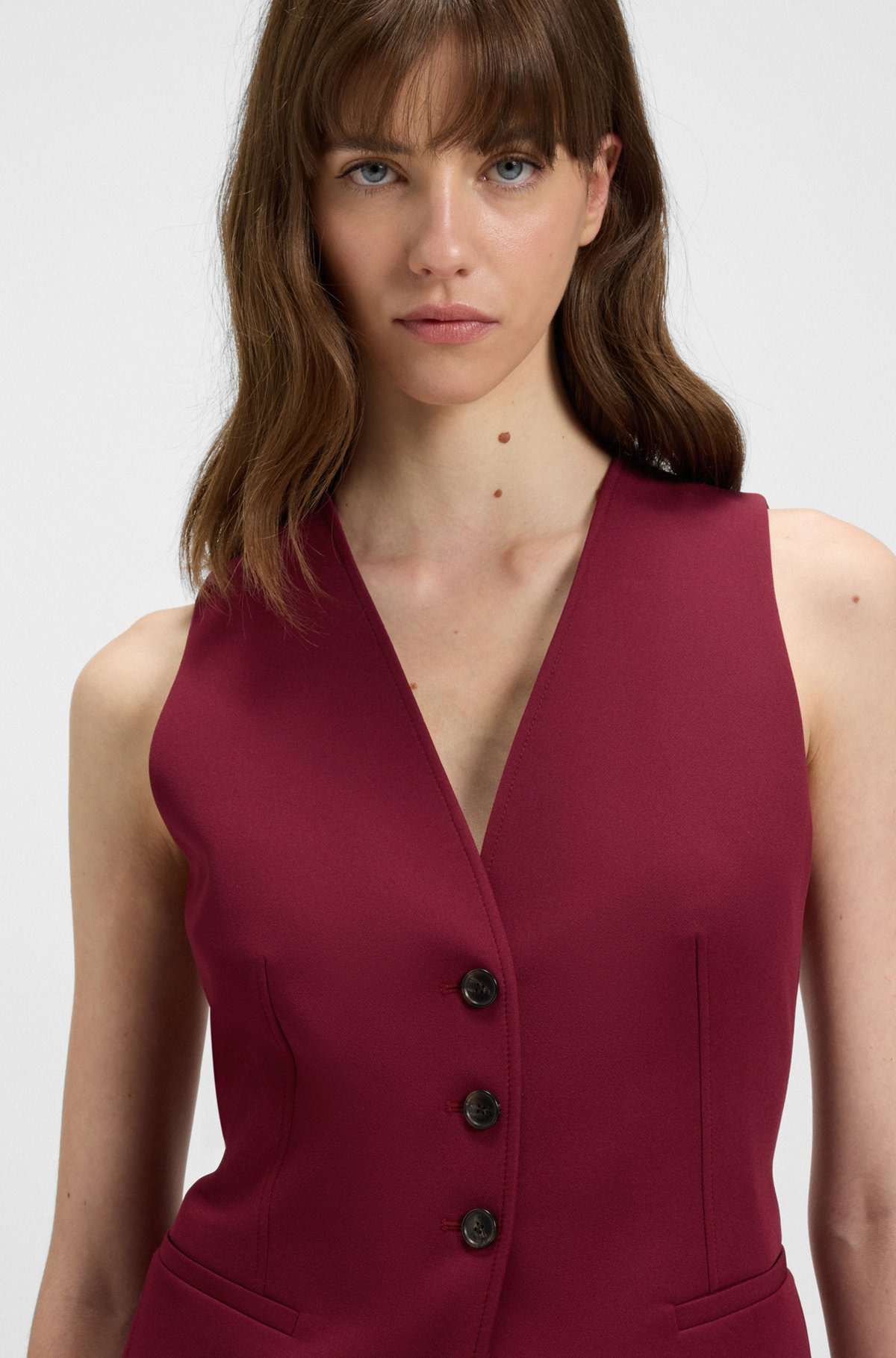 ADJUSTABLE WAISTCOAT IN STRETCH CREPE - 5