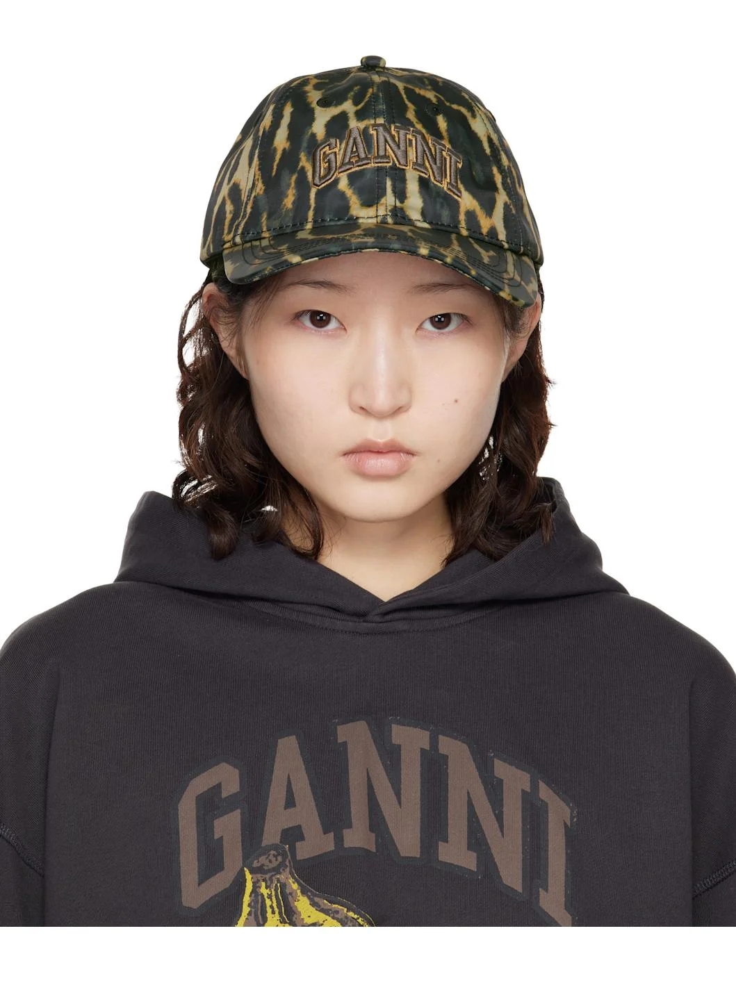 Black & Brown Printed Nylon Cap - 1