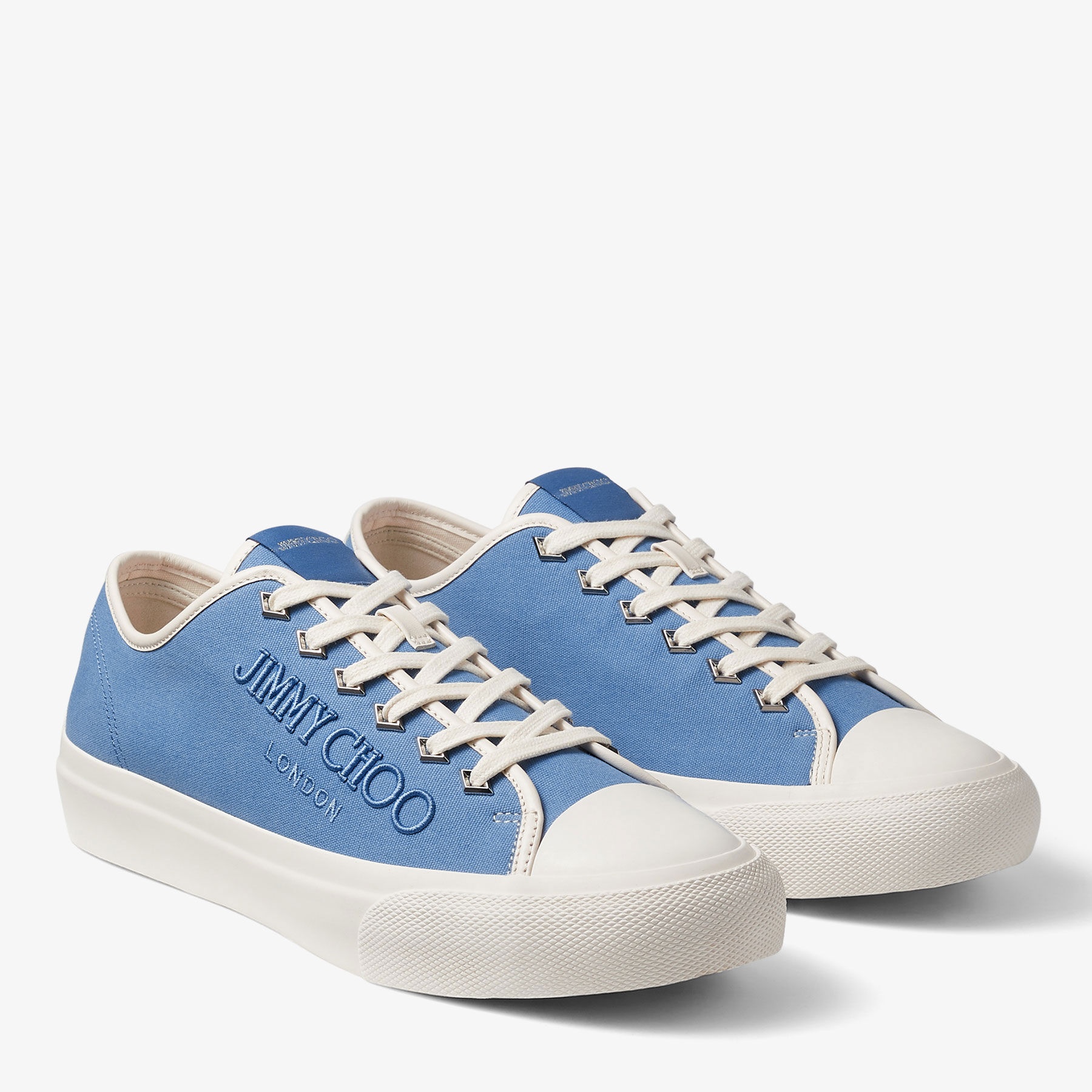 Palma/M
Denim and Latte Canvas Low-Top Trainers with Embroidered Logo - 2