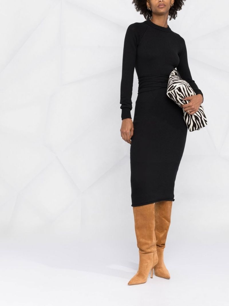 open-back knitted midi dress - 2