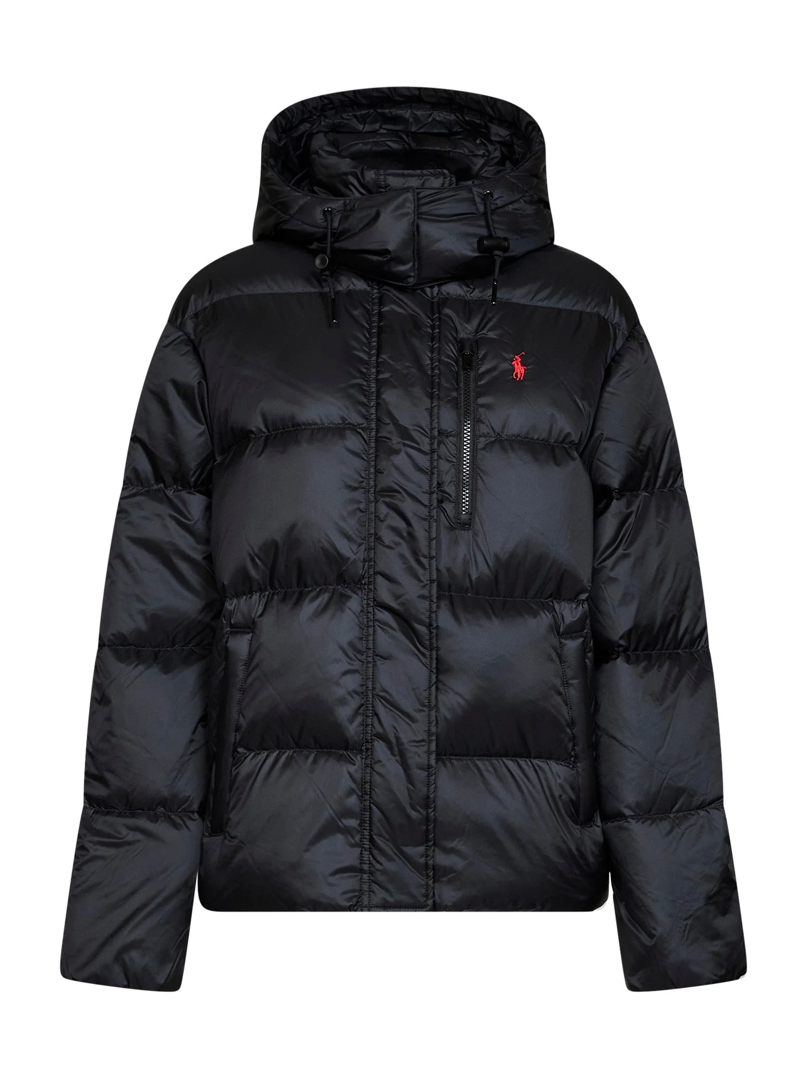 Black padded hooded jacket - 1
