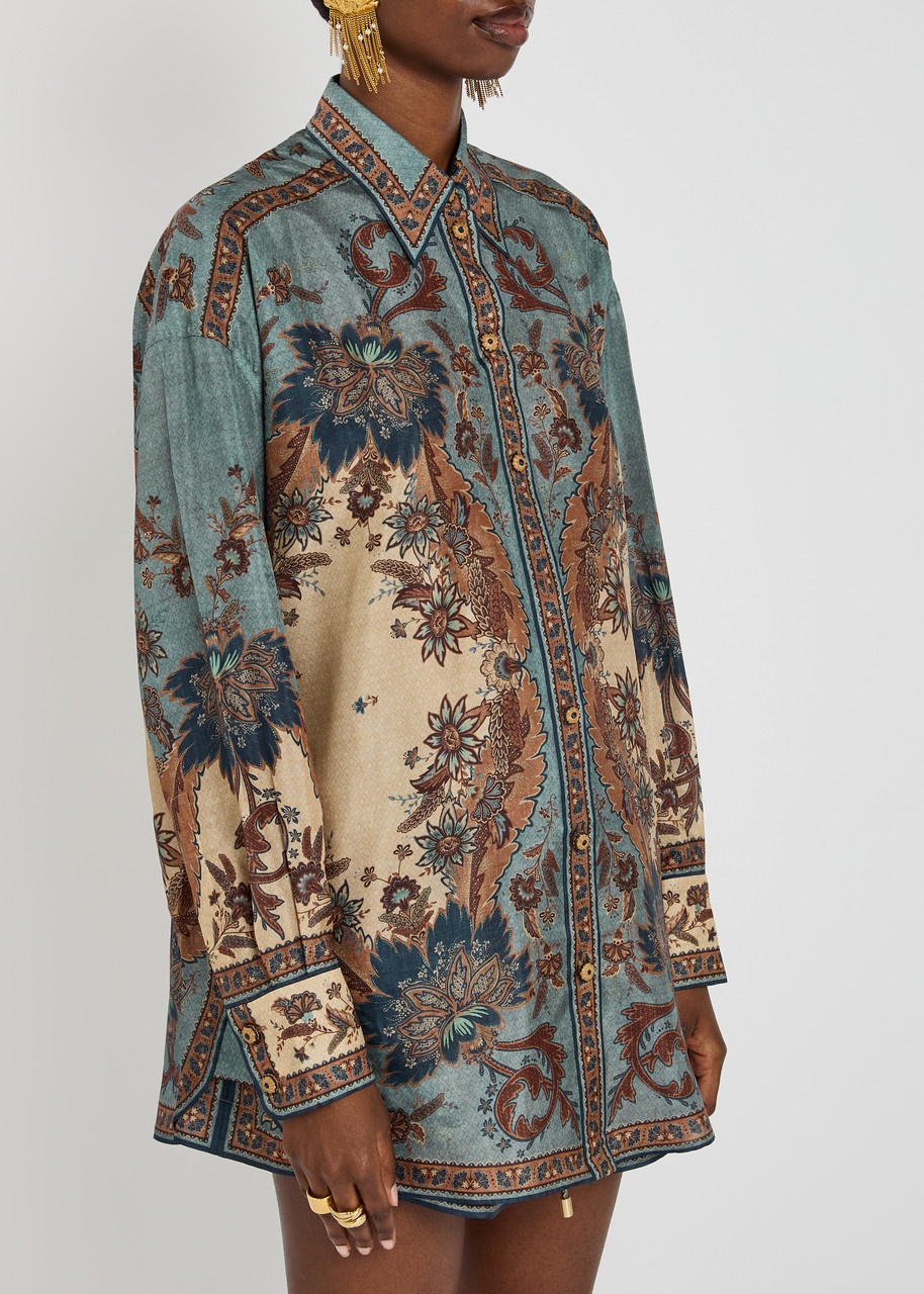 Zimmermann Ascension Manstyle Printed Silk Shirt - 2
