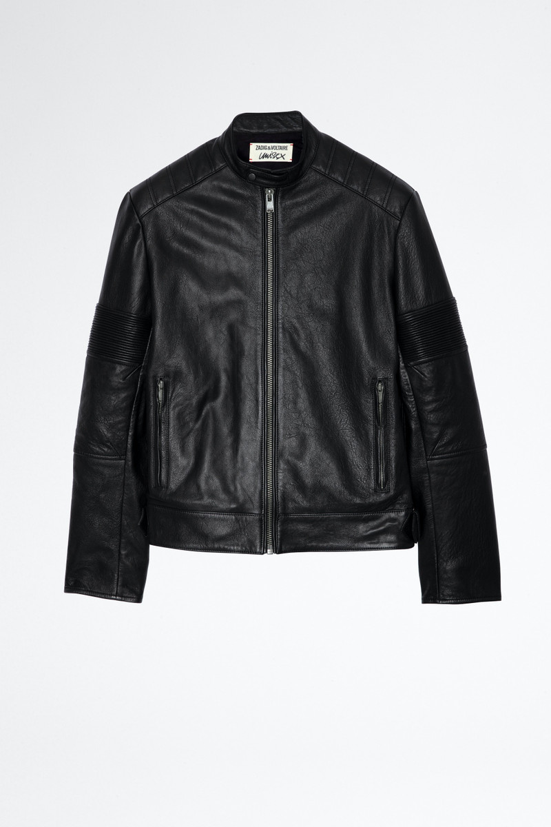 Zadig & Voltaire Lean Leather Jacket - RMOW00095_ANTHRACITE