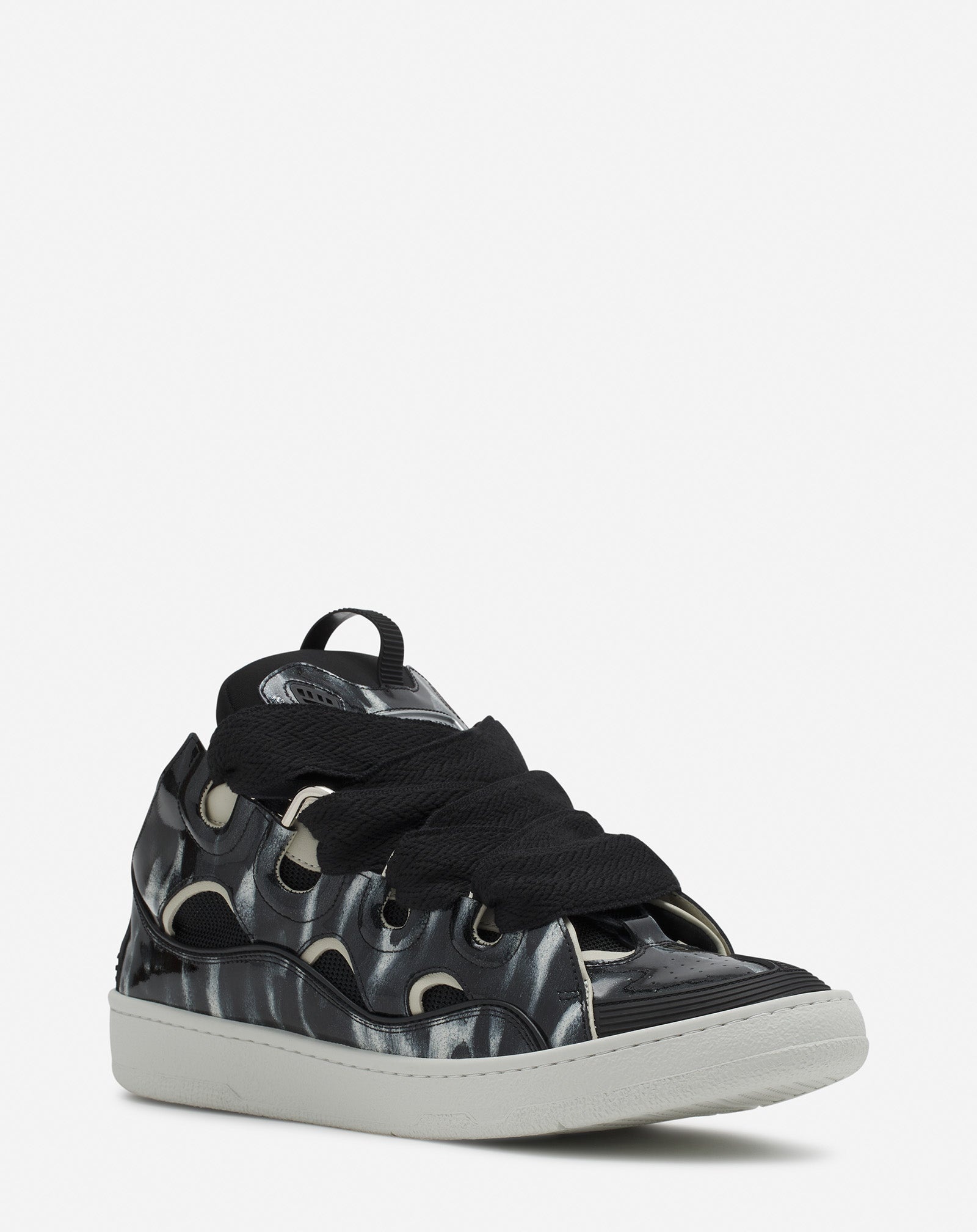 CURB LEATHER SNEAKERS WITH SPARKLES - 2