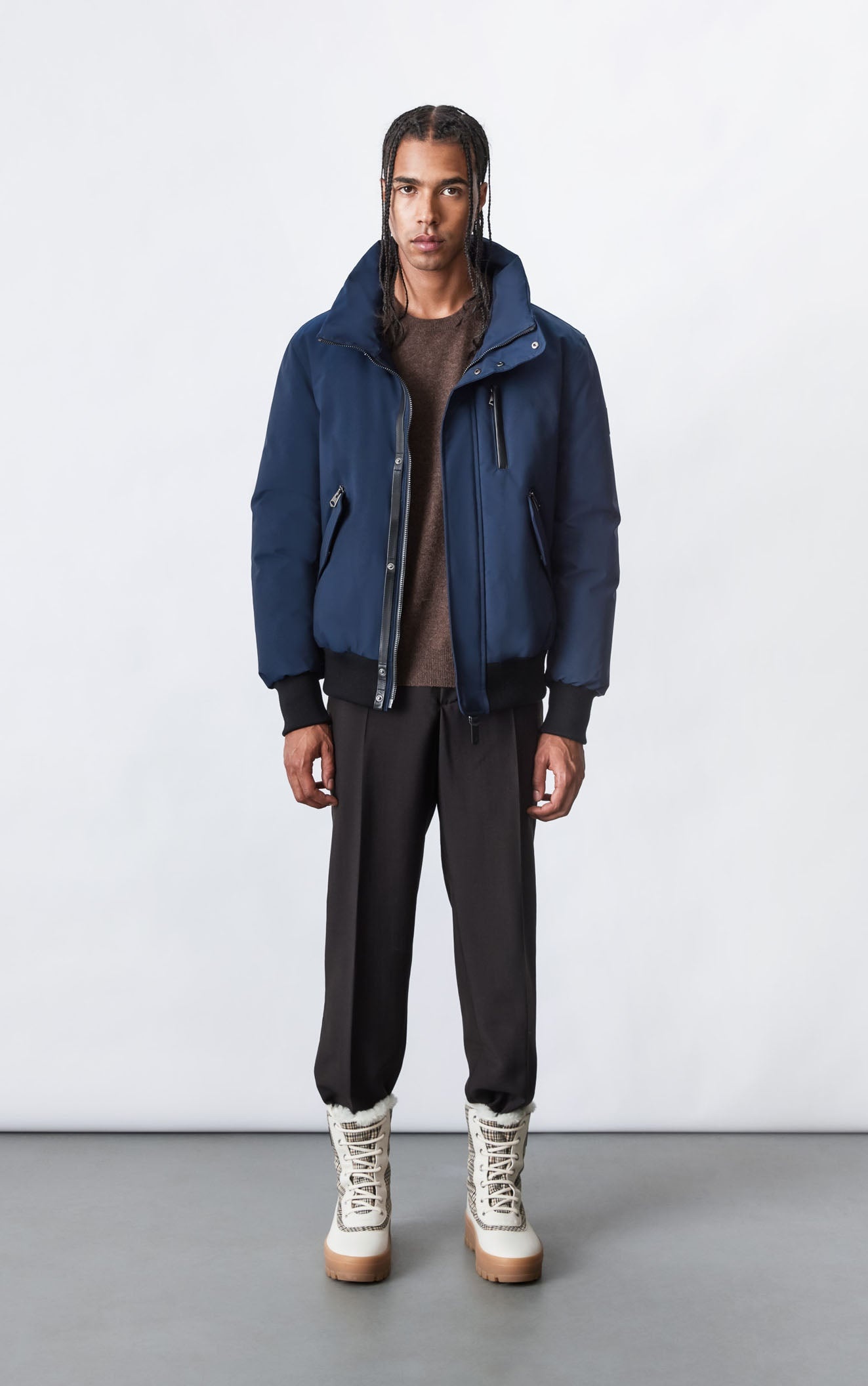 DIXON 2-In-1 down bomber jacket with hooded bib for men - 7