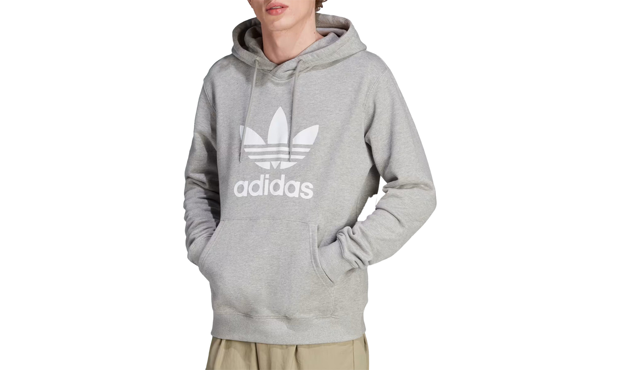 Trefoil Hoodie "MEDIUM GREY HEATHER" - 2