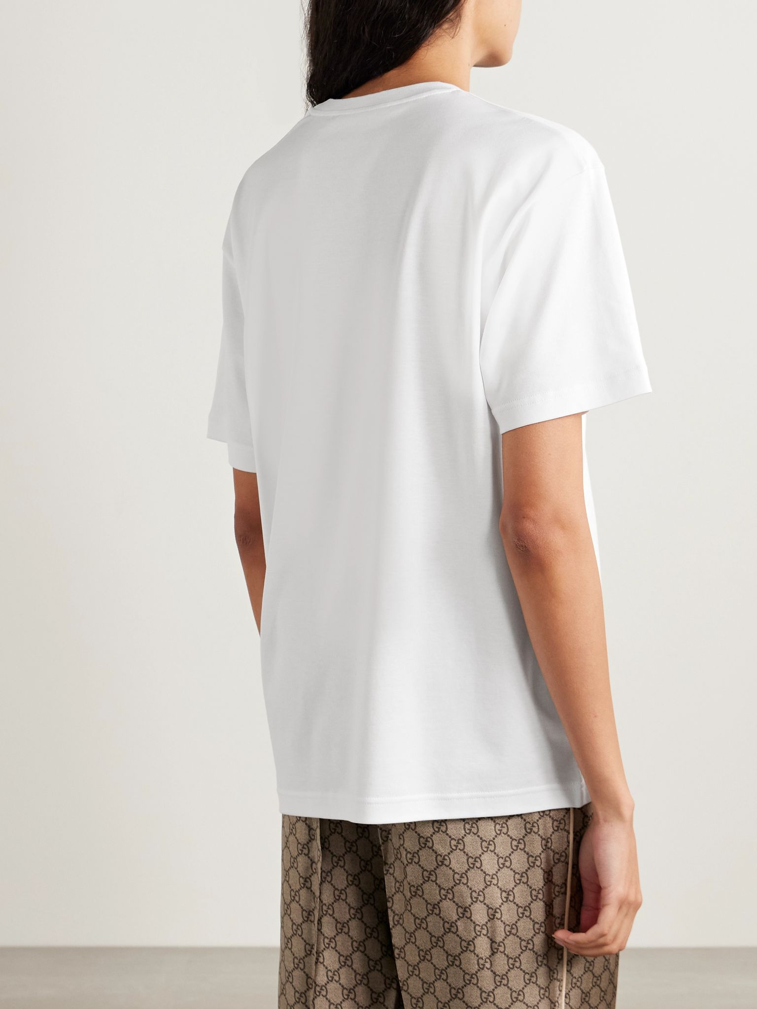 Oversized cotton-jersey T-shirt White - 3