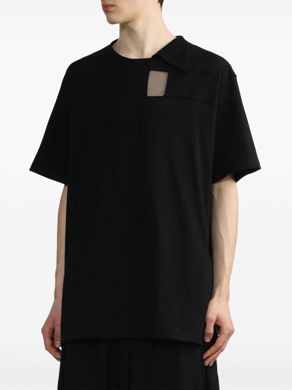 asymmetric cotton T-shirt - 3