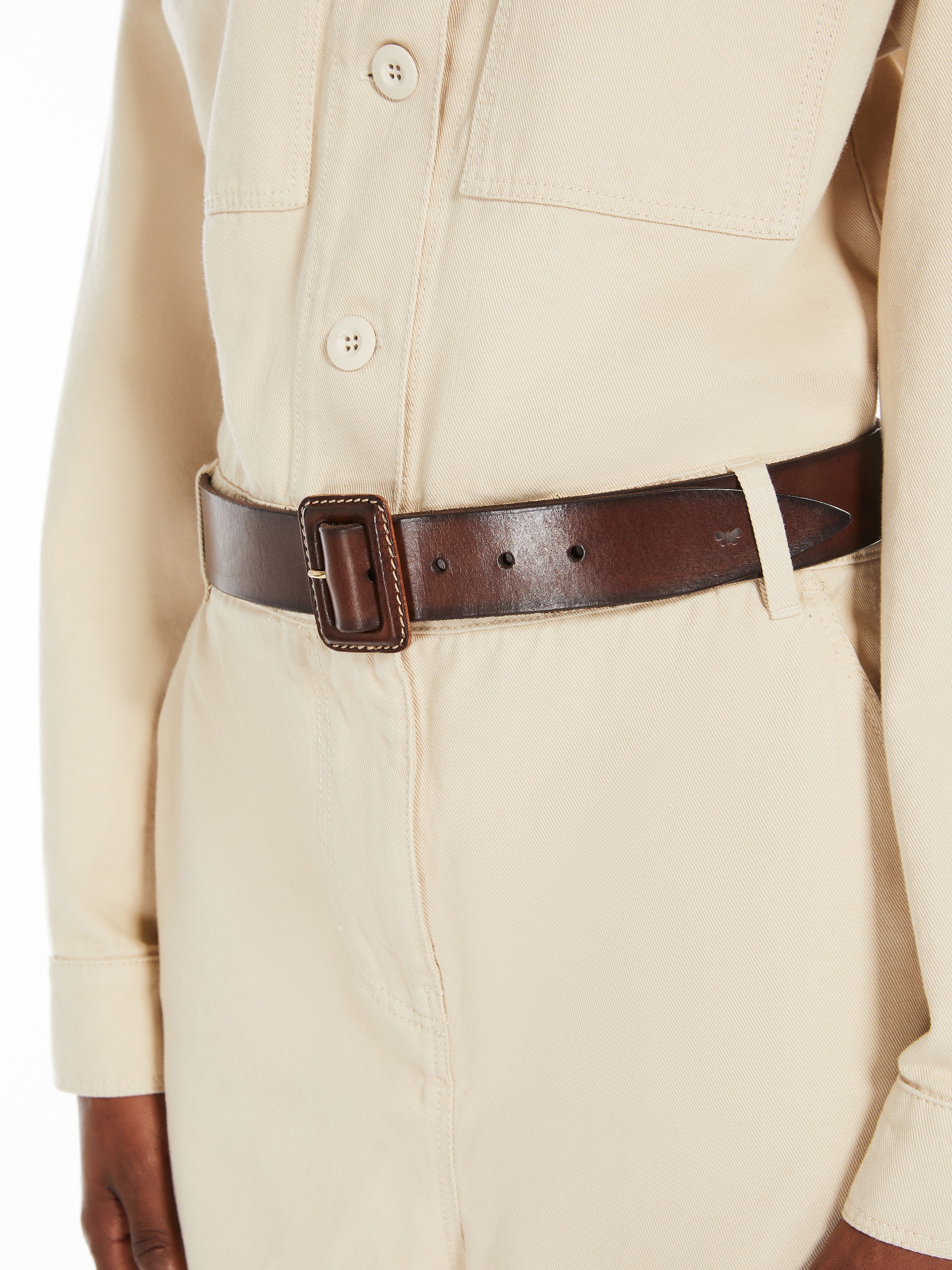 GERARD Leather belt with covered buckle - 3