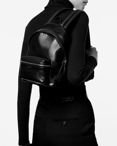 SAINT LAURENT city toy backpack in smooth leather and canvas outlook