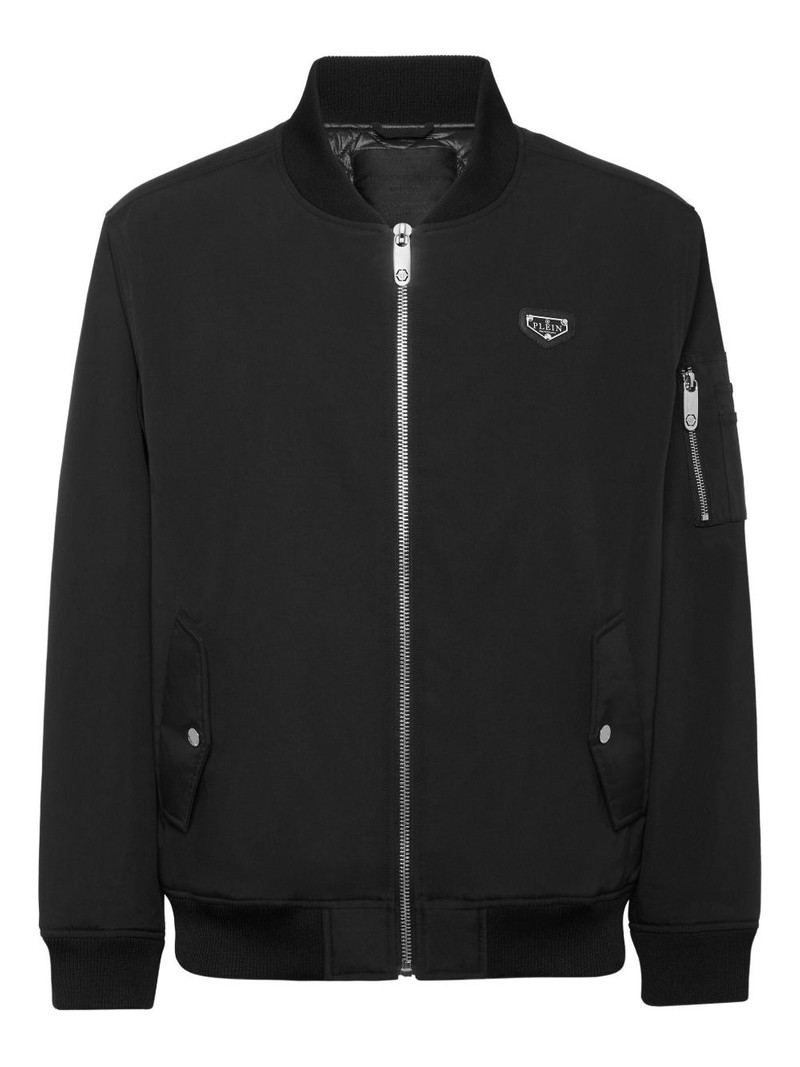 logo-plaque bomber jacket 1