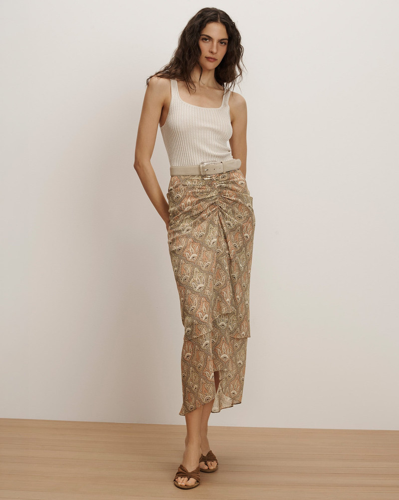 VERONICA BEARD SIRA SILK MIDI SKIRT outlook