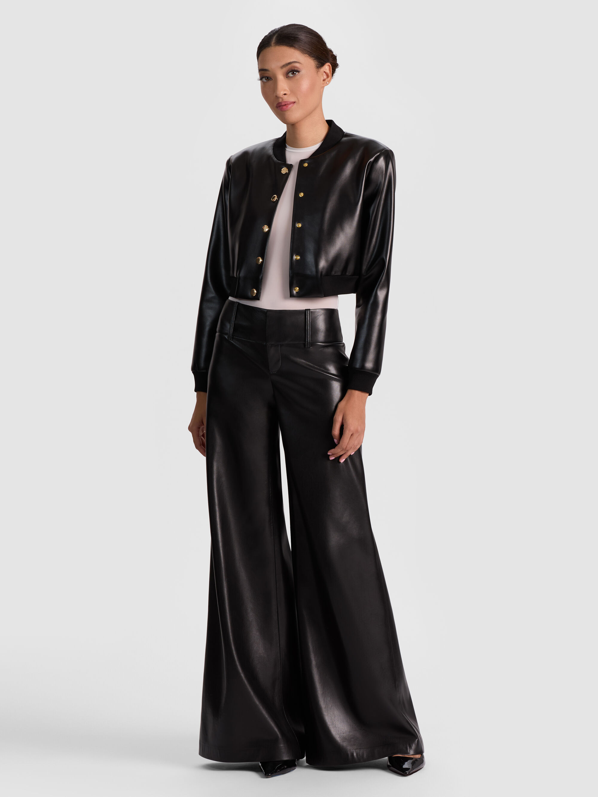 OLIVIA VEGAN WIDE LEG PANT - 3
