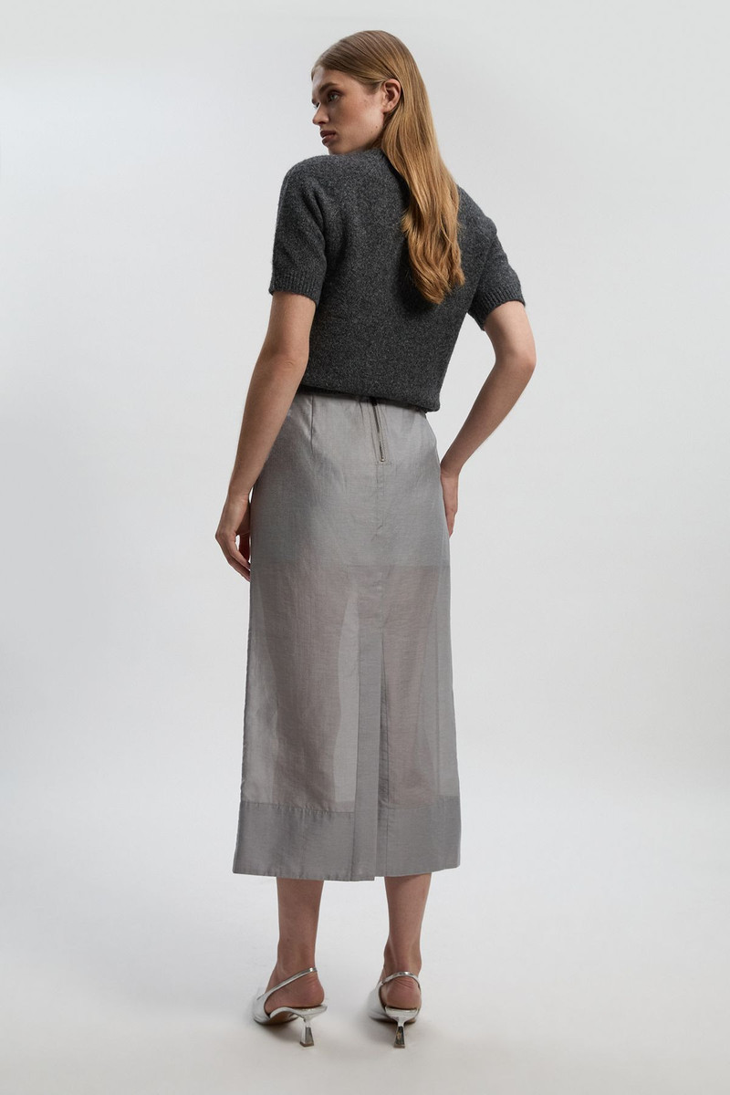 Archive- Sheer Organdie Woven Midi Skirt 5