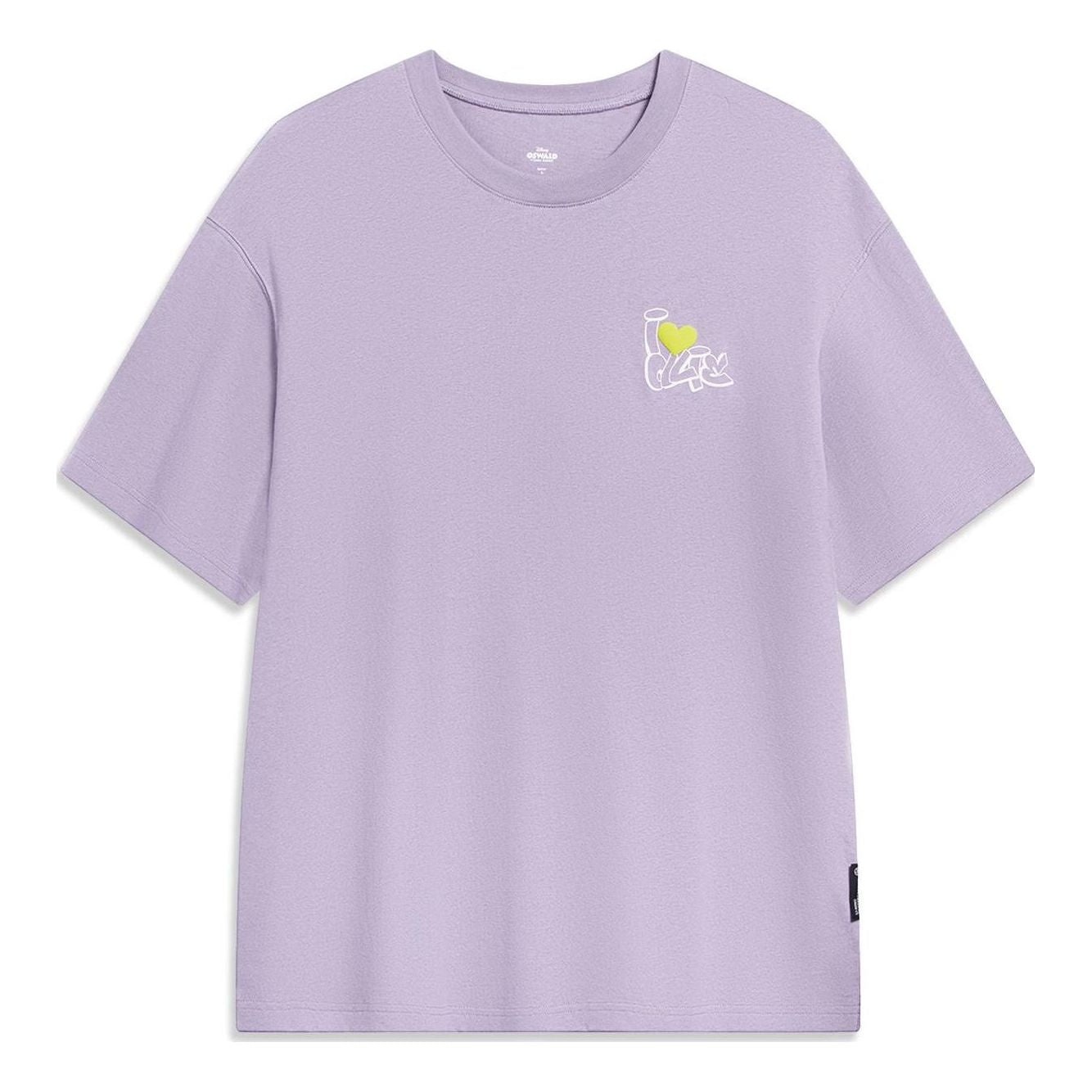 Li-Ning x Disney Oswald Graphic T-shirt 'Light Purple' AHST317-6 - 1