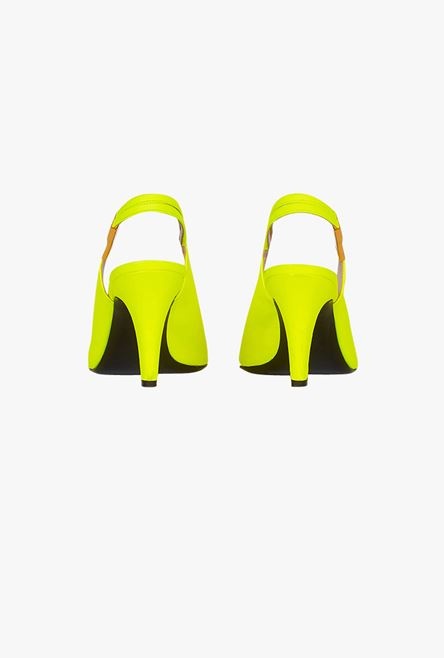 Neon yellow leather Tara pumps - 3