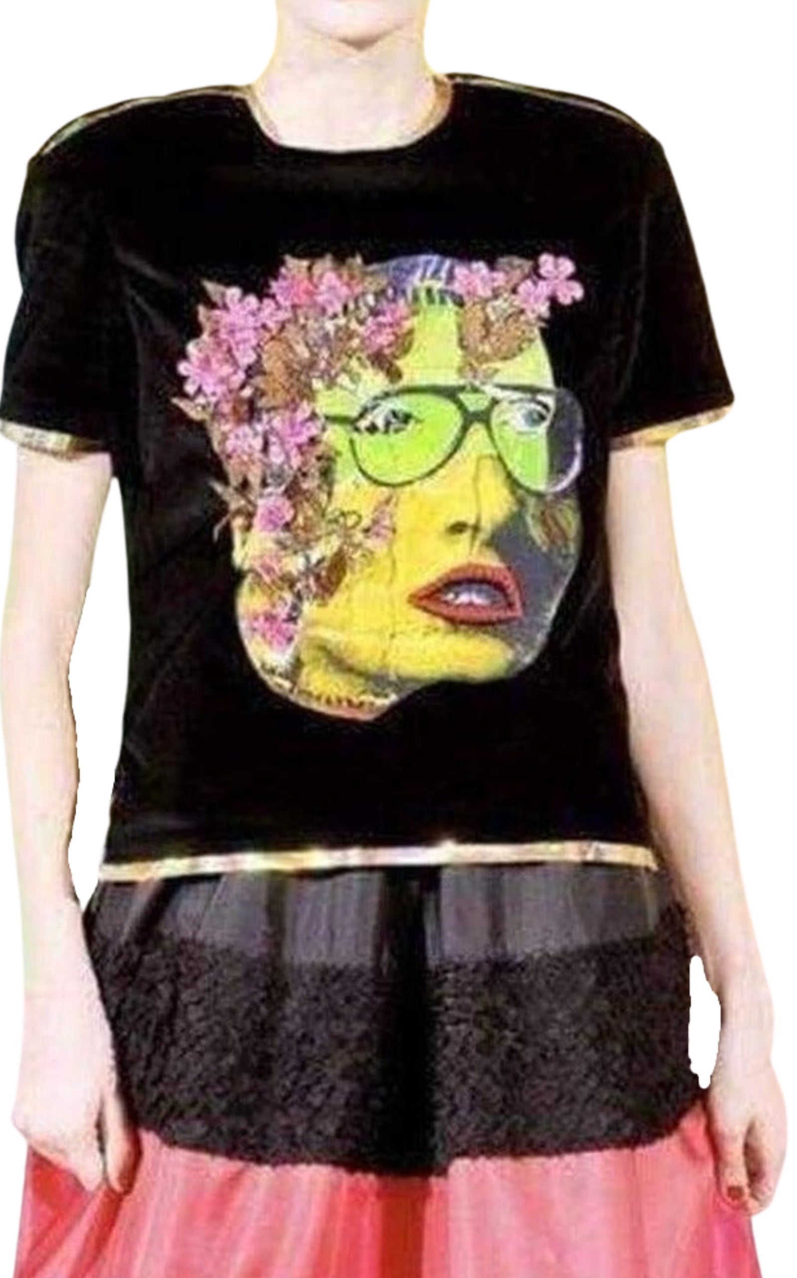 Manish Arora - Face Painted Front Velvet Top - 2
