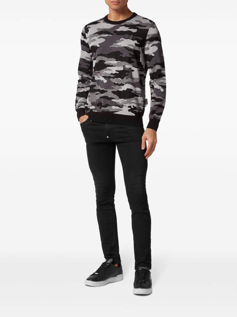 PHILIPP PLEIN camouflage-pattern merino jumper outlook