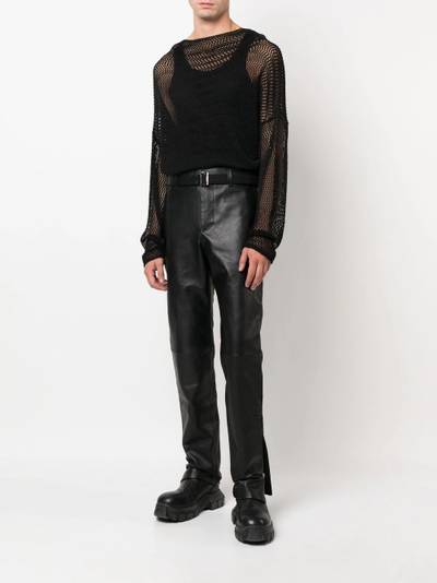 sacai straight-leg leather trousers outlook