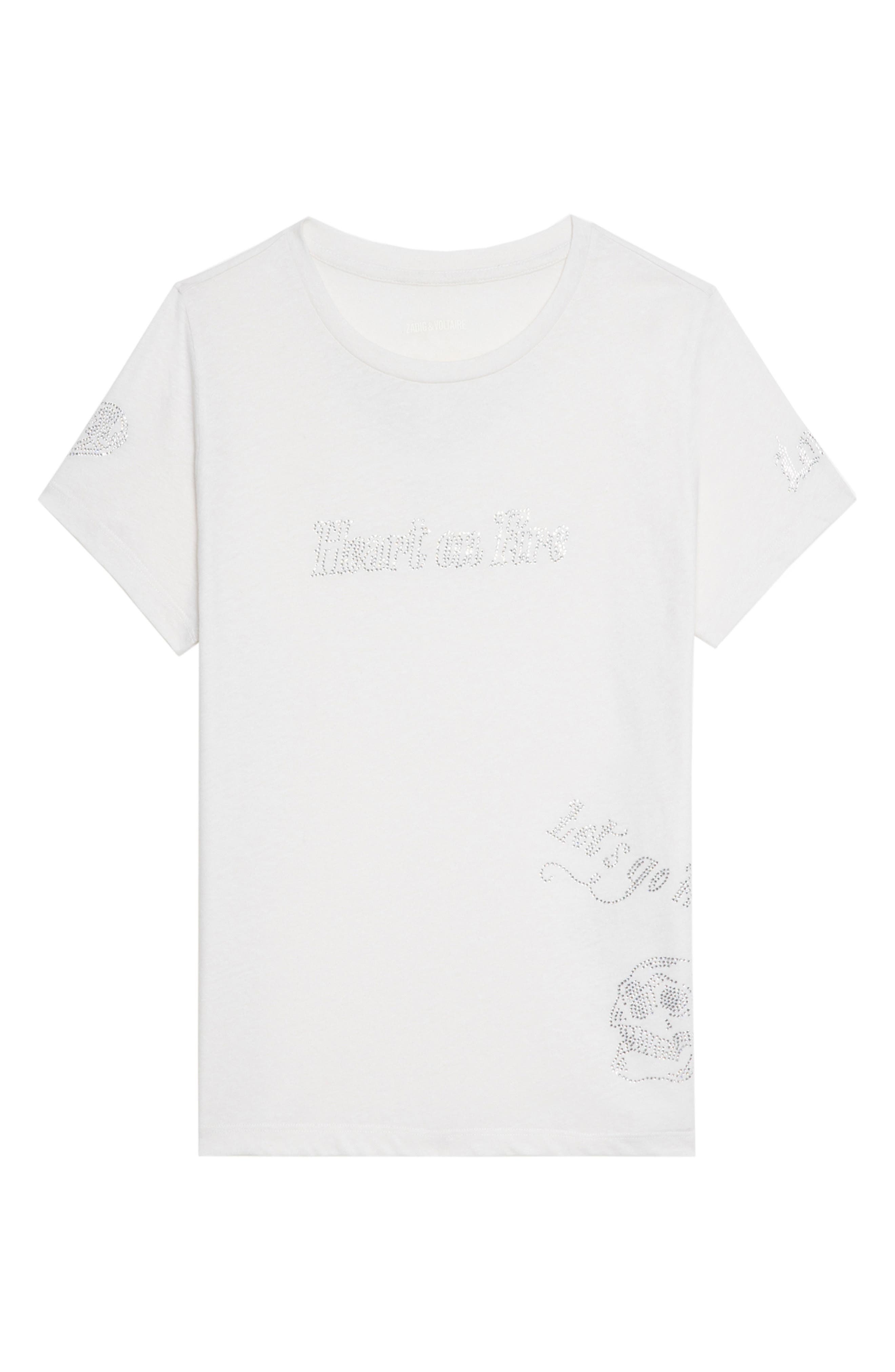 Zadig & Voltaire Alys Multicusto Strass Rhinestone Graphic T-Shirt in Judo at Nordstrom - 5