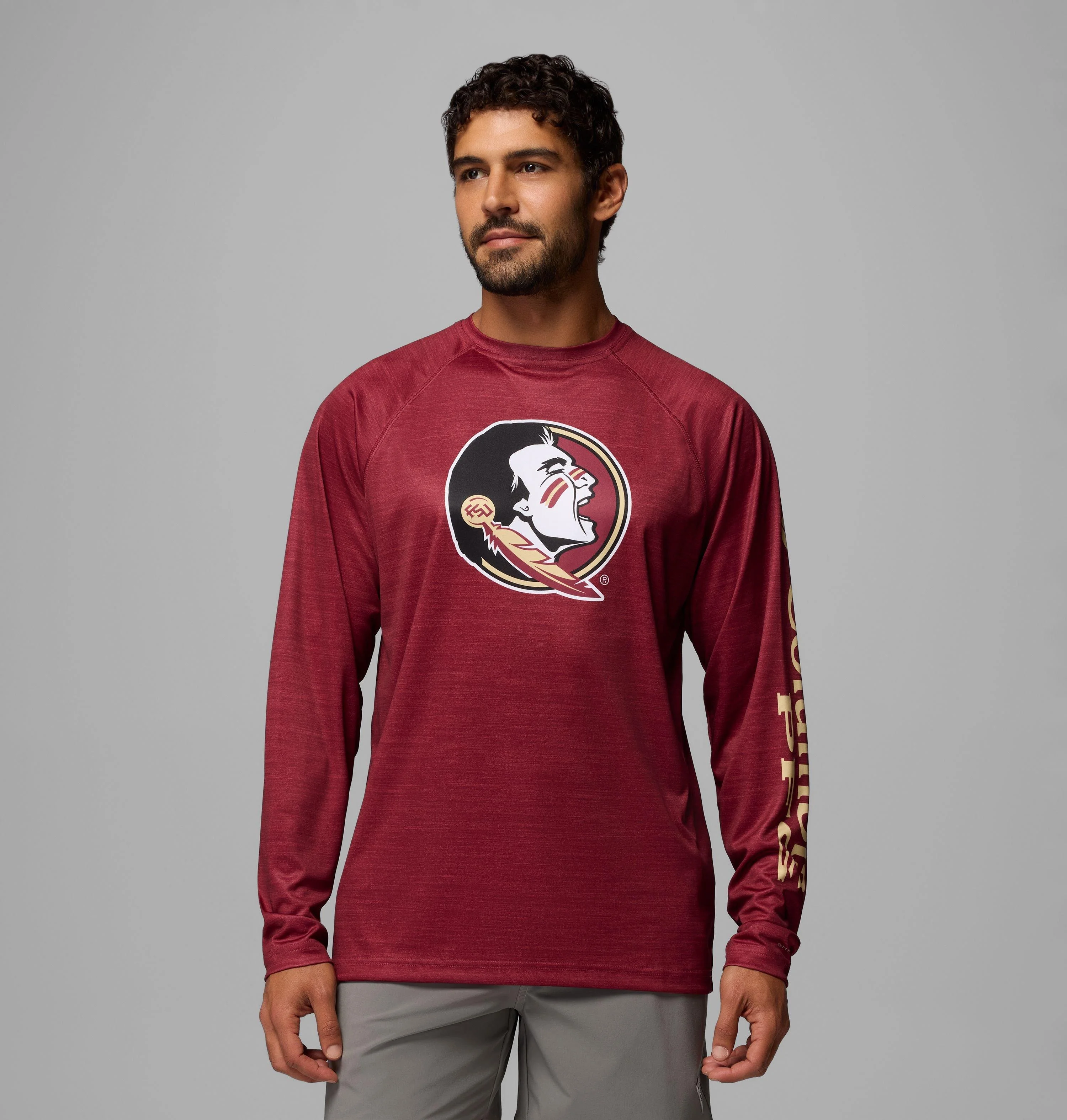 Men's Collegiate PFG Terminal Tackle Heather Long Sleeve Shirt - Florida State - 1