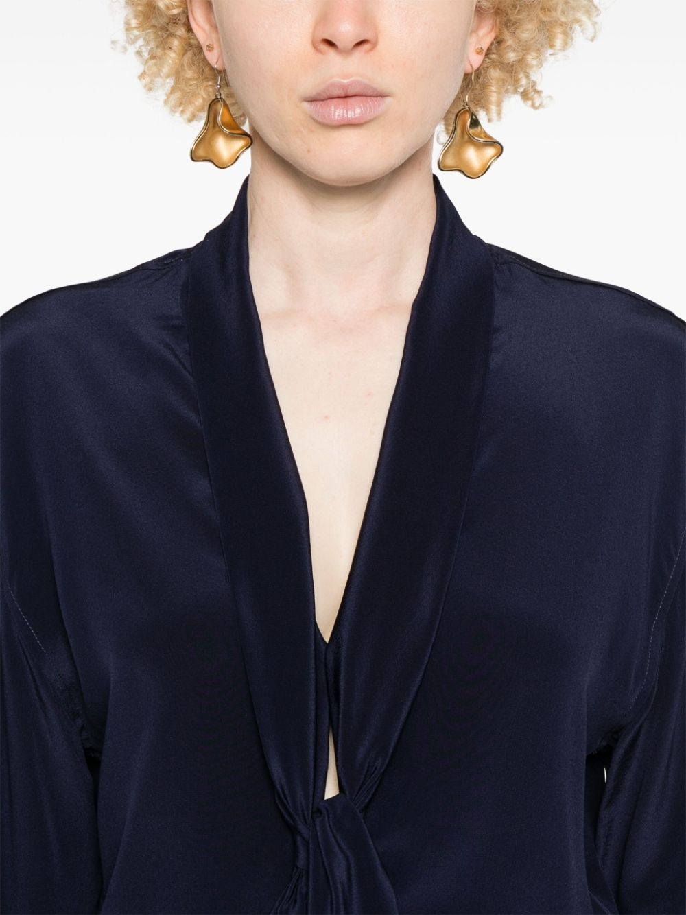 scarf-detail blouse - 5