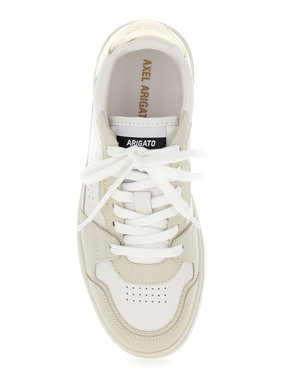 Axel Arigato Women 'Dice Lo' White Sneakers With Logo Detail And Metallic Heel Tab In Suede And Leat - 4