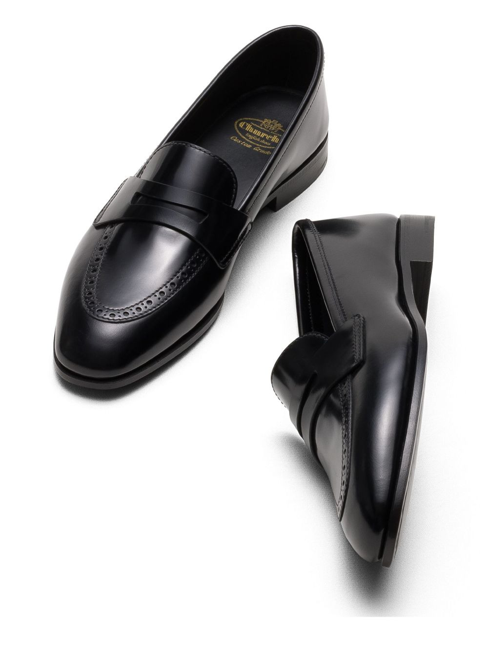 polished-finish leather loafers - 3