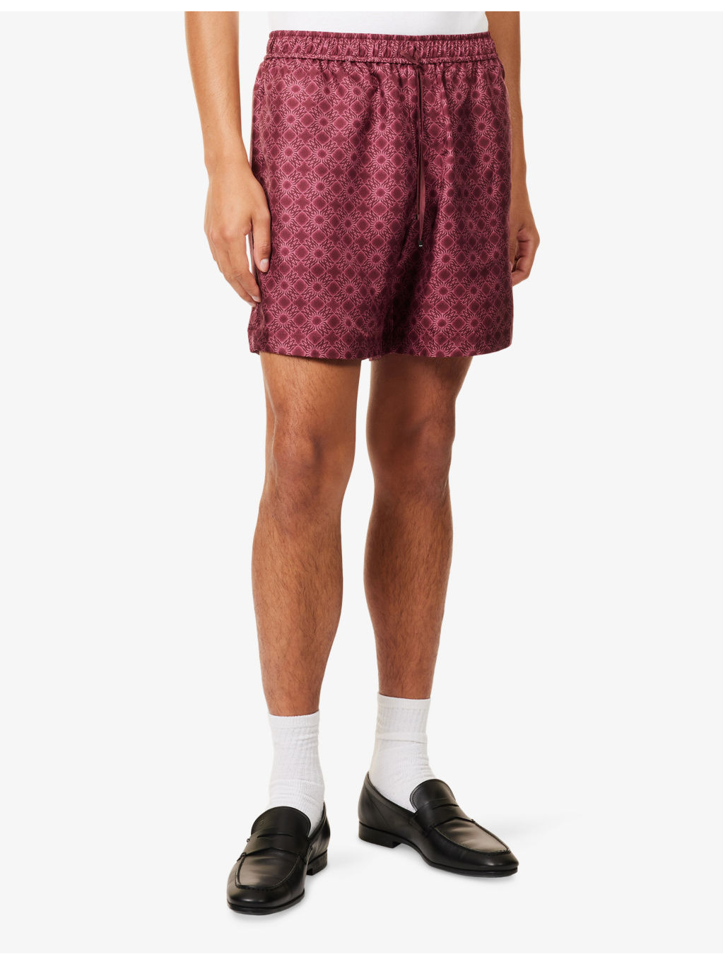 Quad Graphic-Print Silk Bowling Shorts - 3