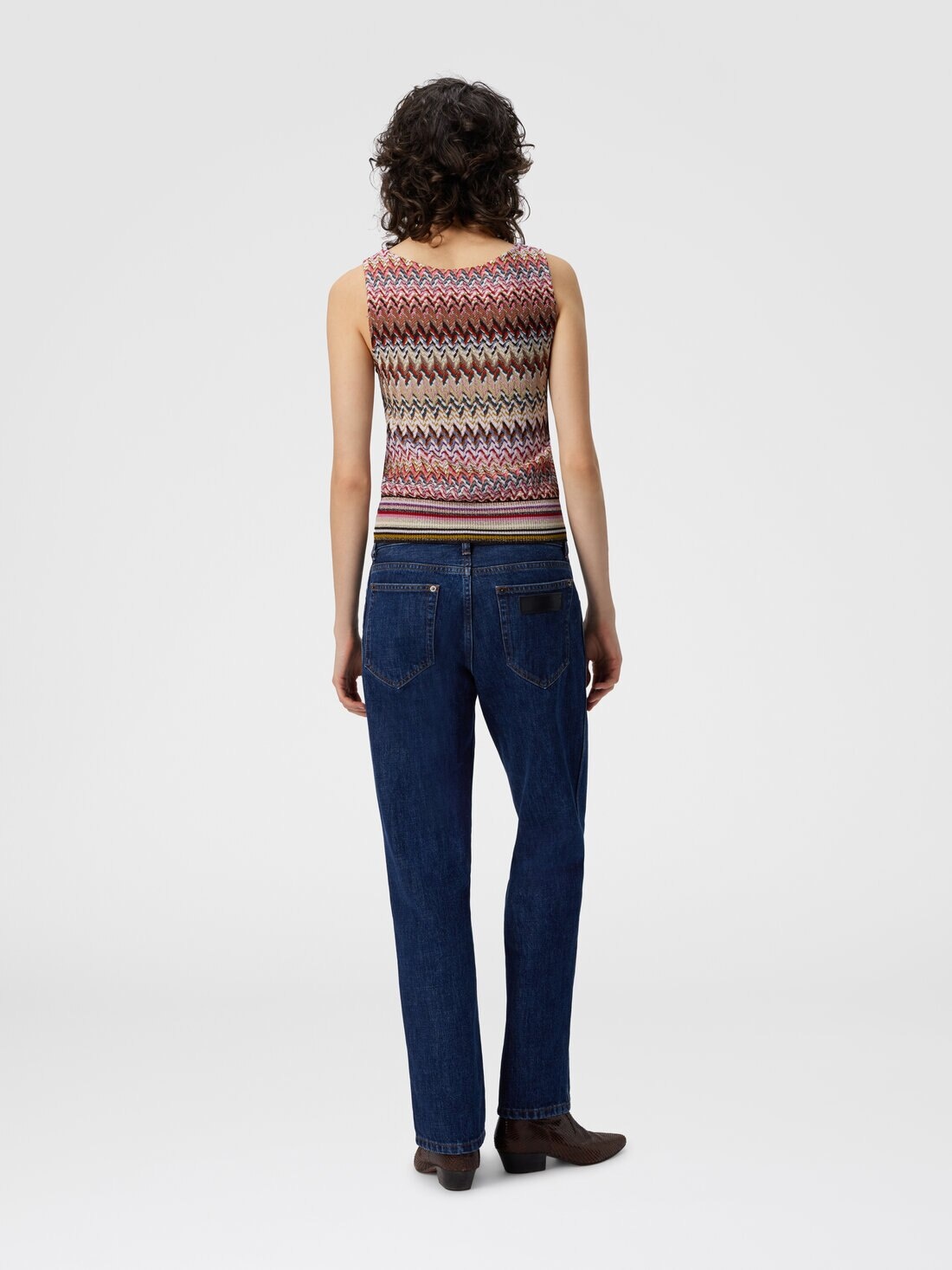 Five-Pocket Mid-Rise Denim Pants - 3