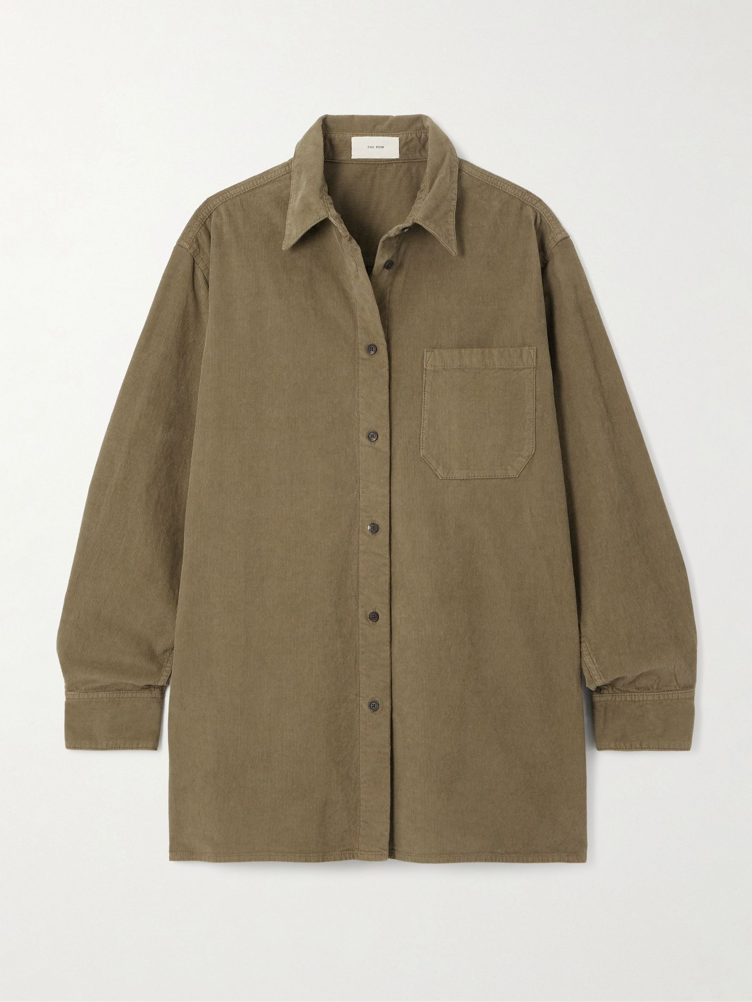 Idro oversized cotton-blend corduroy shirt Green - 1
