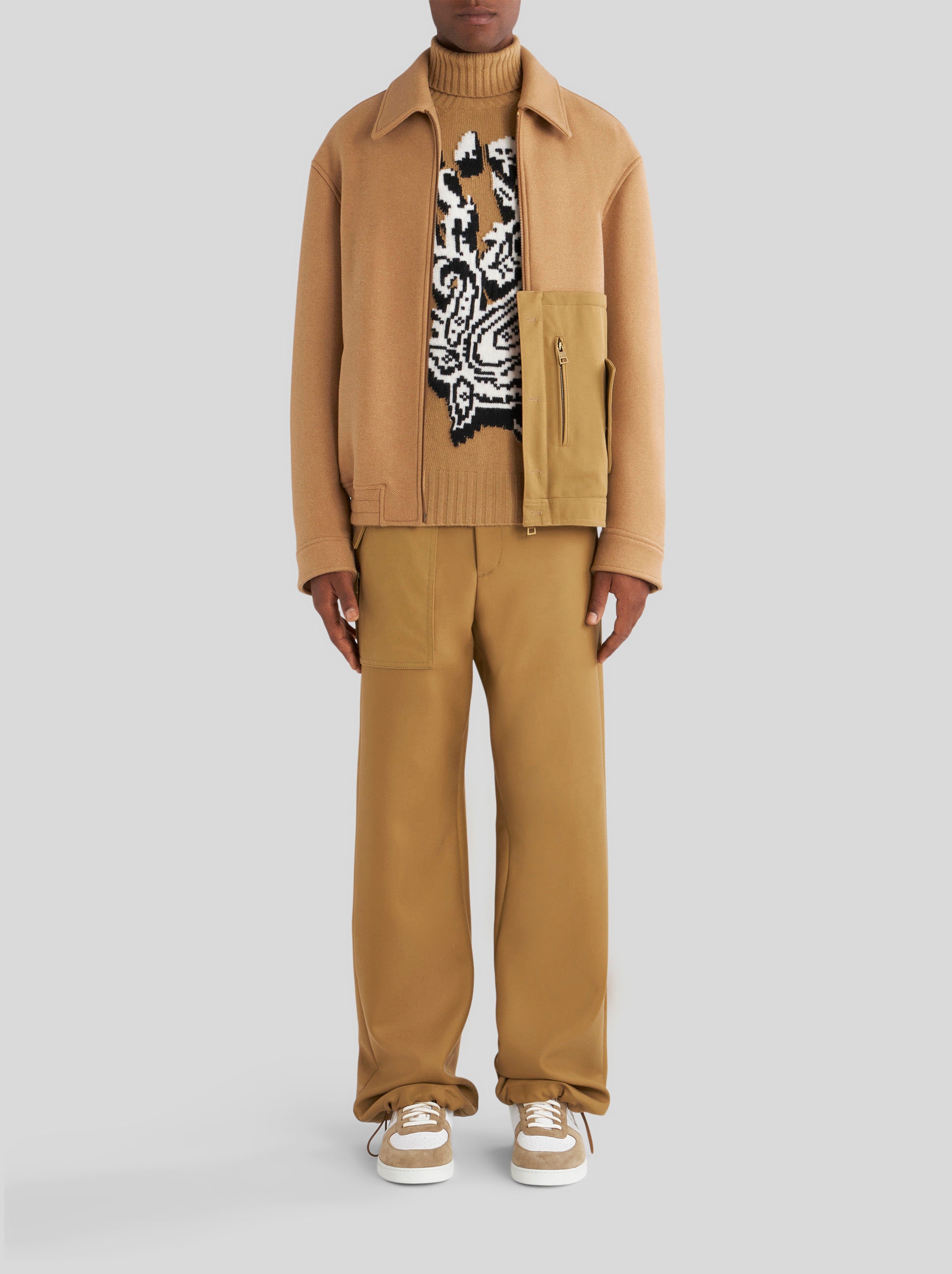 HIGH NECK JACQUARD INTARSIA SWEATER - 3
