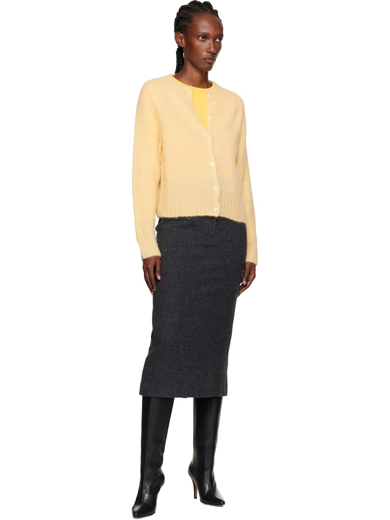 NOTHING WRITTEN Yellow Alpaca Knit Cardigan outlook