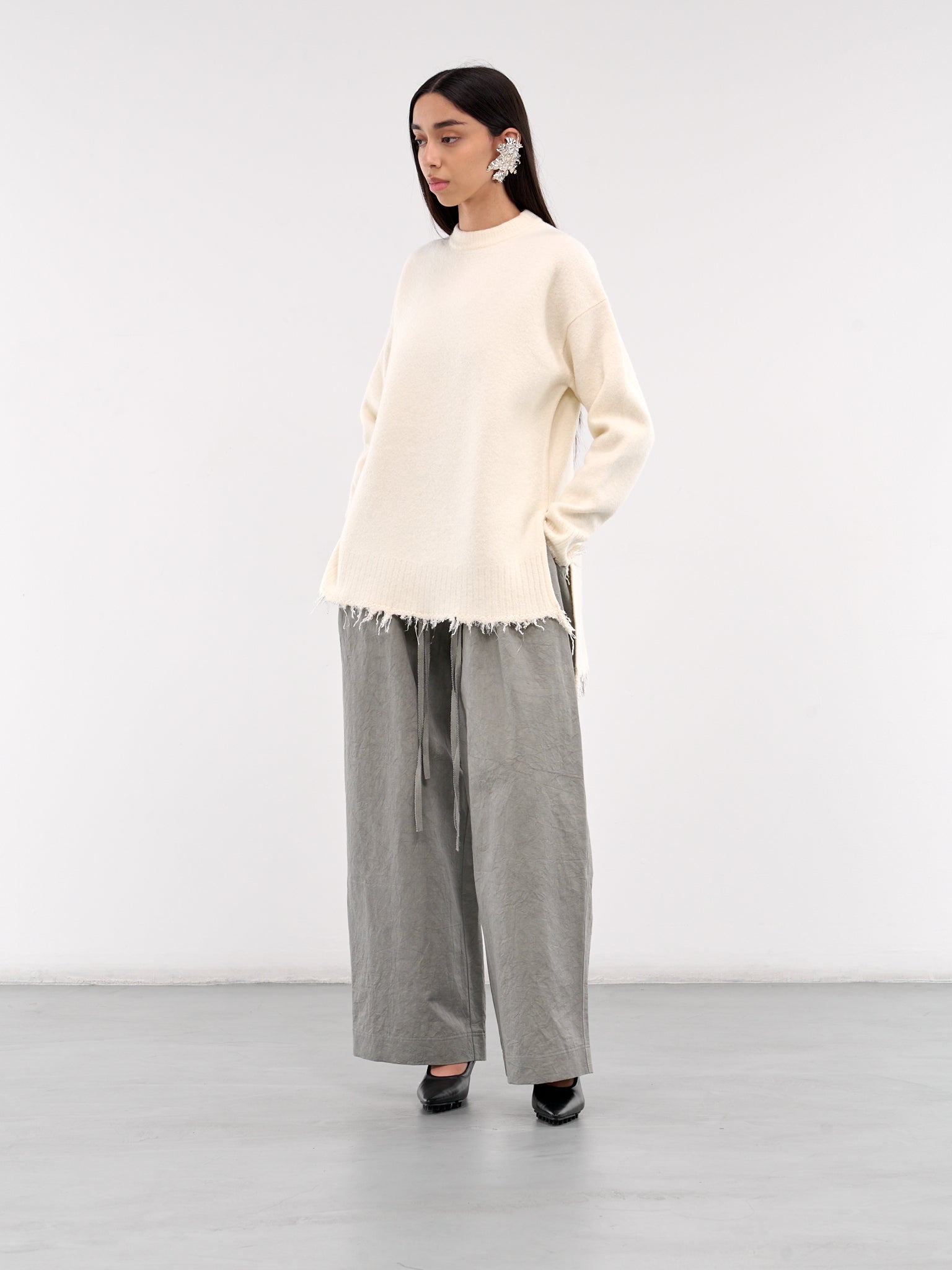 Frayed Knit Sweater - 6