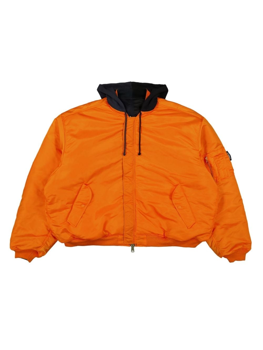 two-tone zip-up hoodie - 7