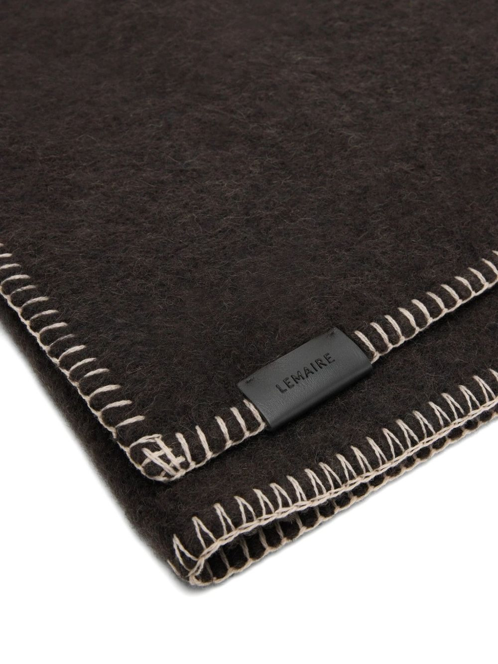 stitched-edge wool scarf - 2