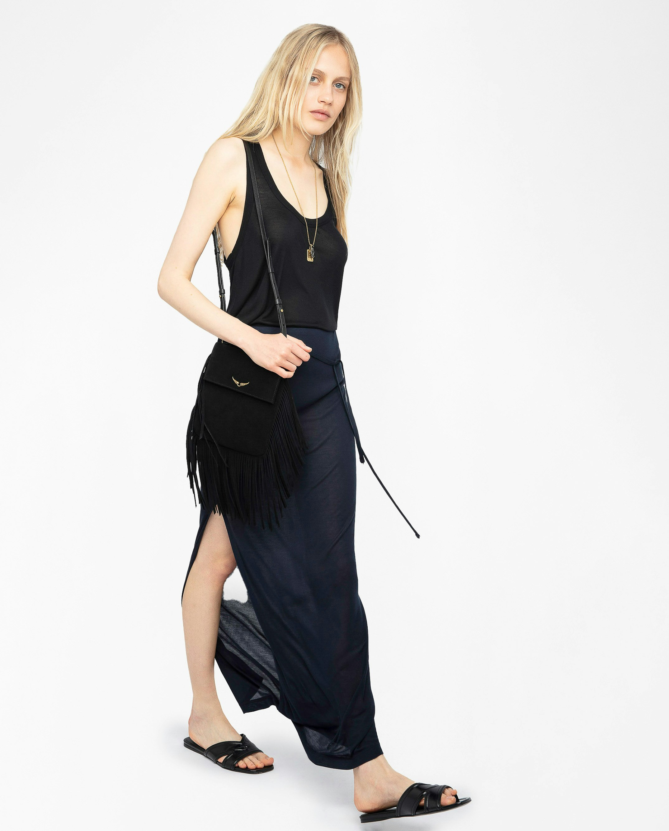 Giada Asymmetric Long Slit Skirt - 4
