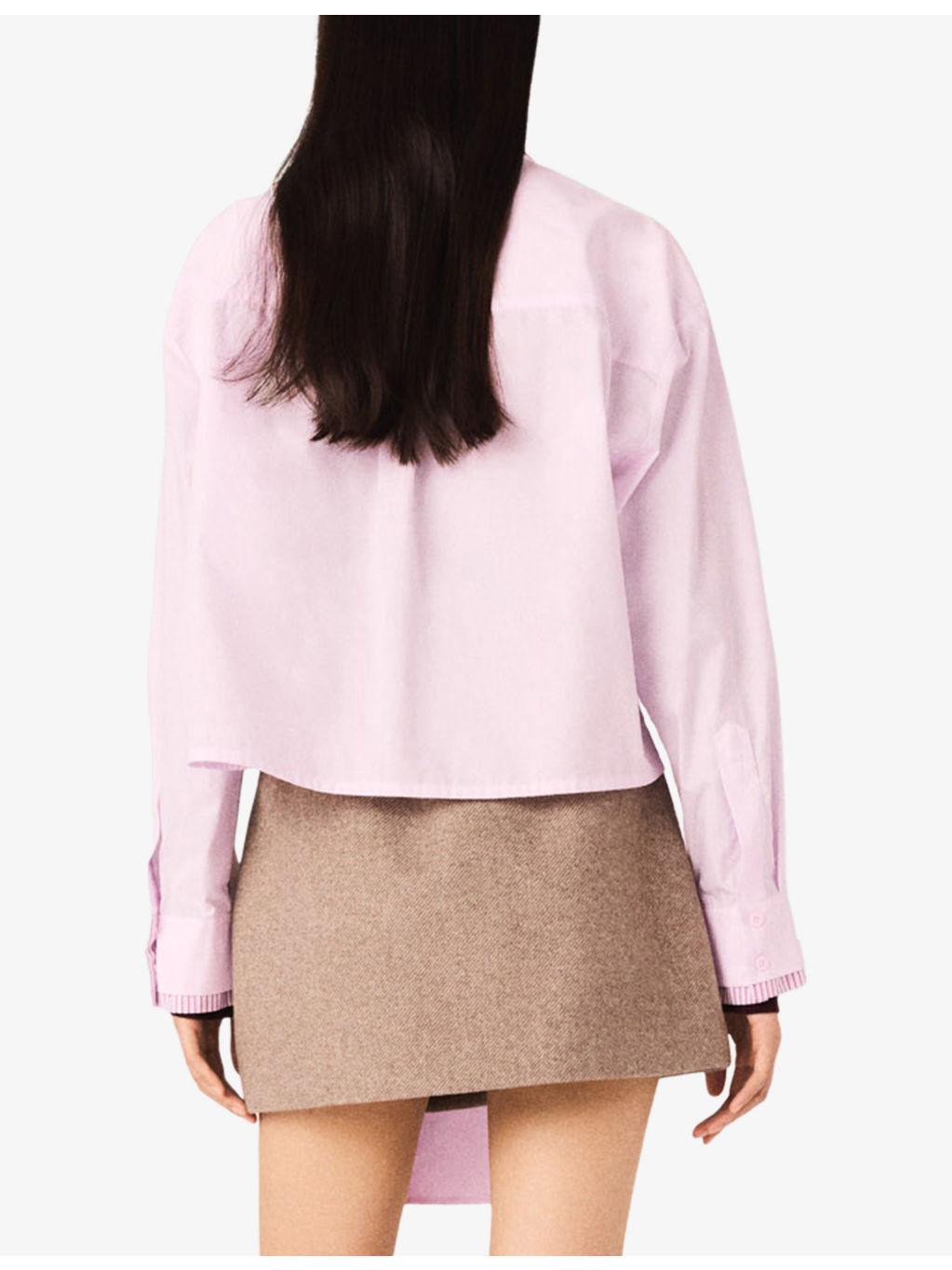 Tie-Neck Long-Sleeve Cotton Shirt - 4