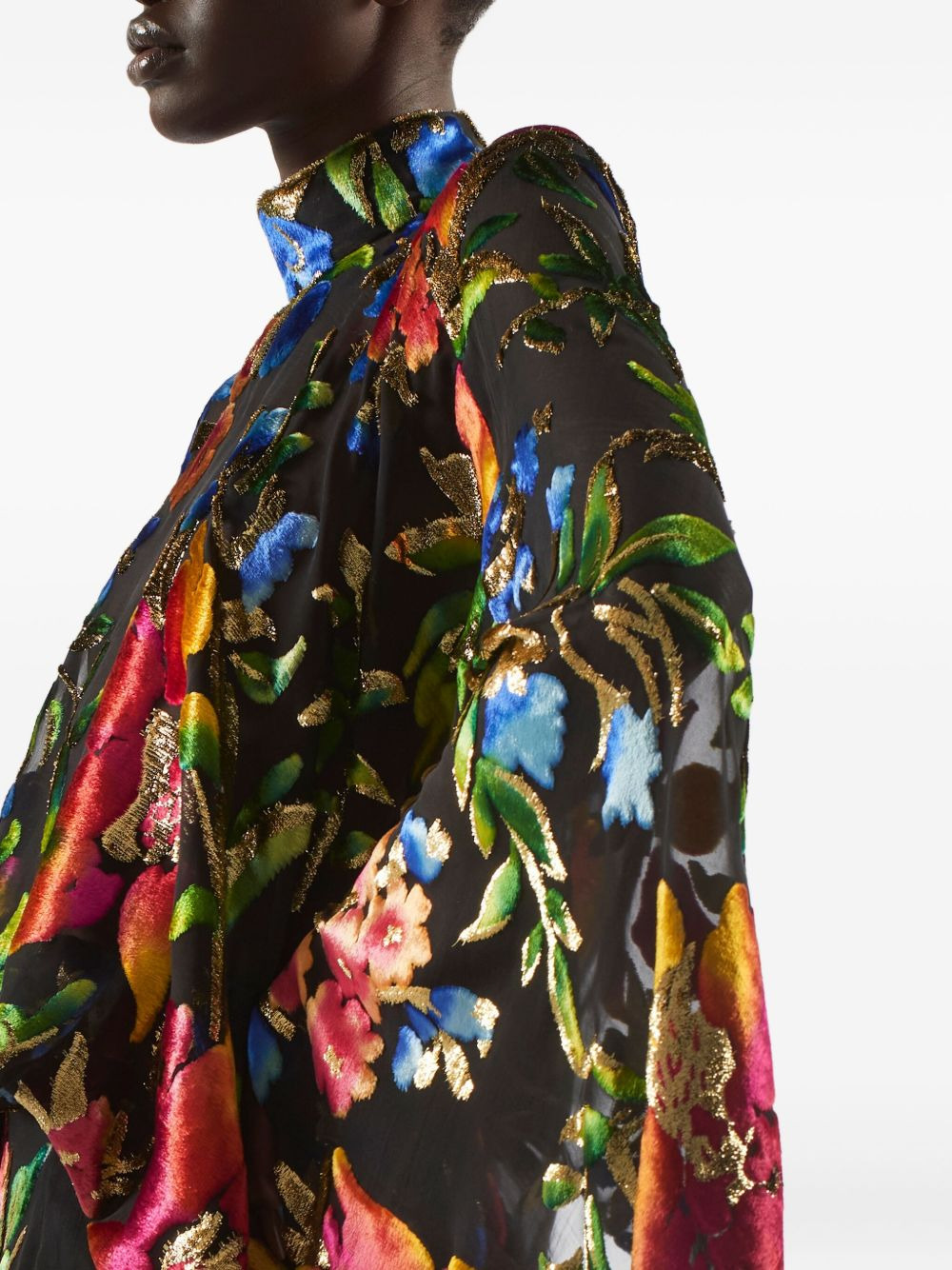 Eolia flared-sleeve floral maxi gown - 4