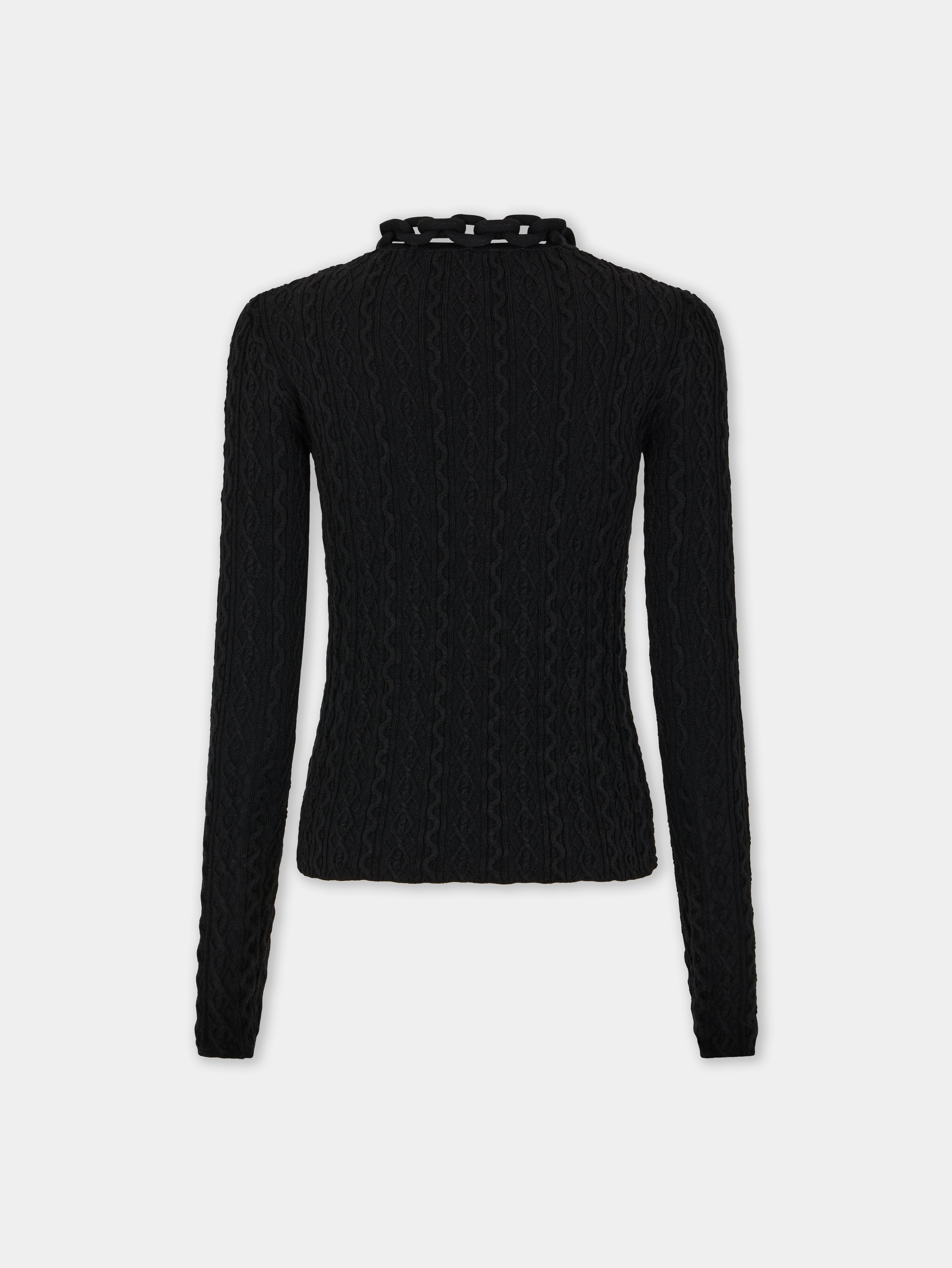 BLACK SWEATER IN WOOL - 2