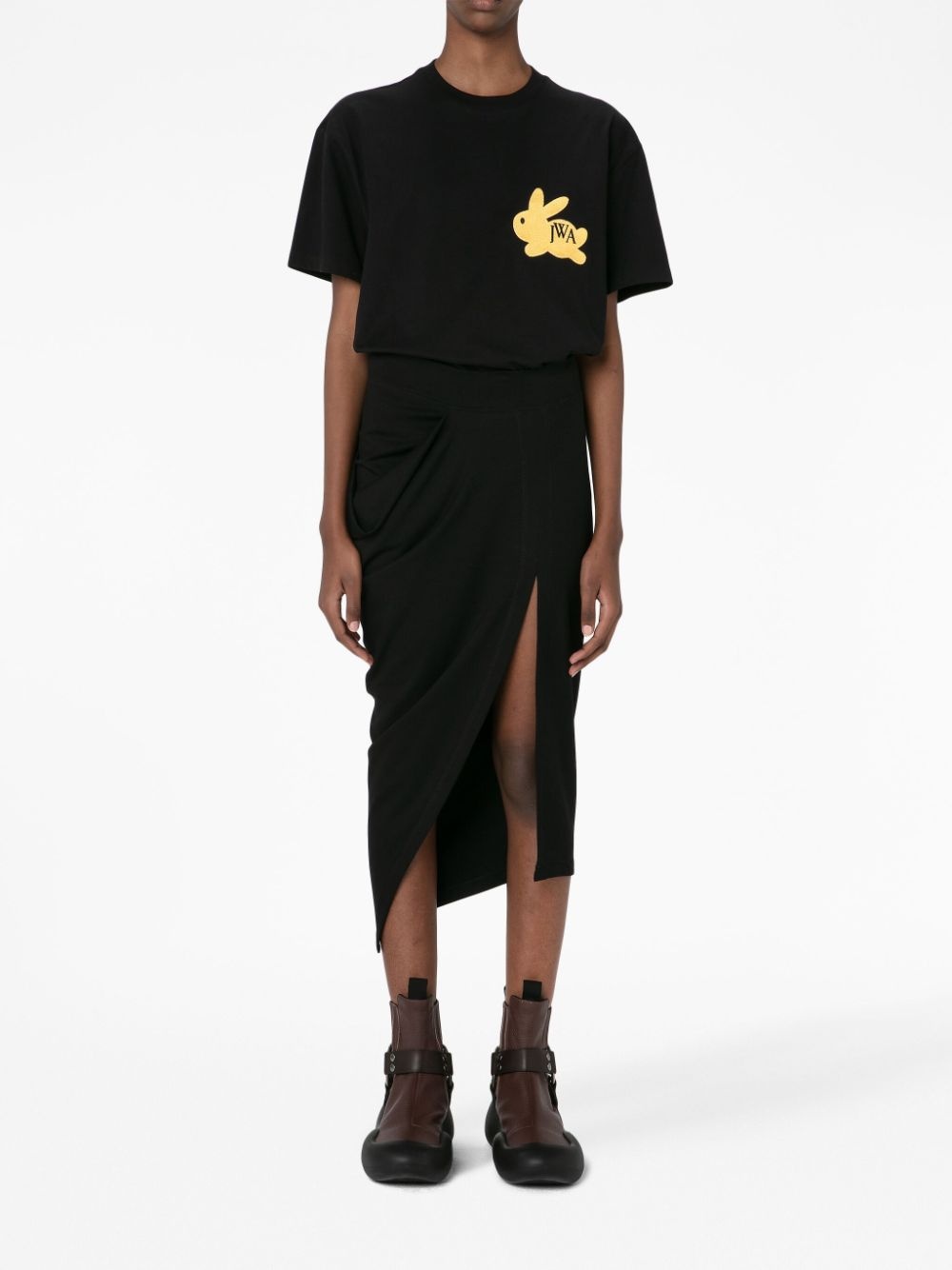 asymmetric draped skirt - 2