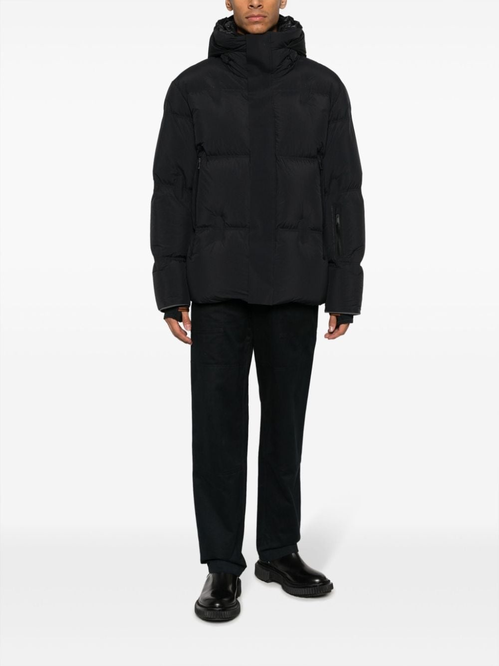 drawstring-hooded padded jacket - 2