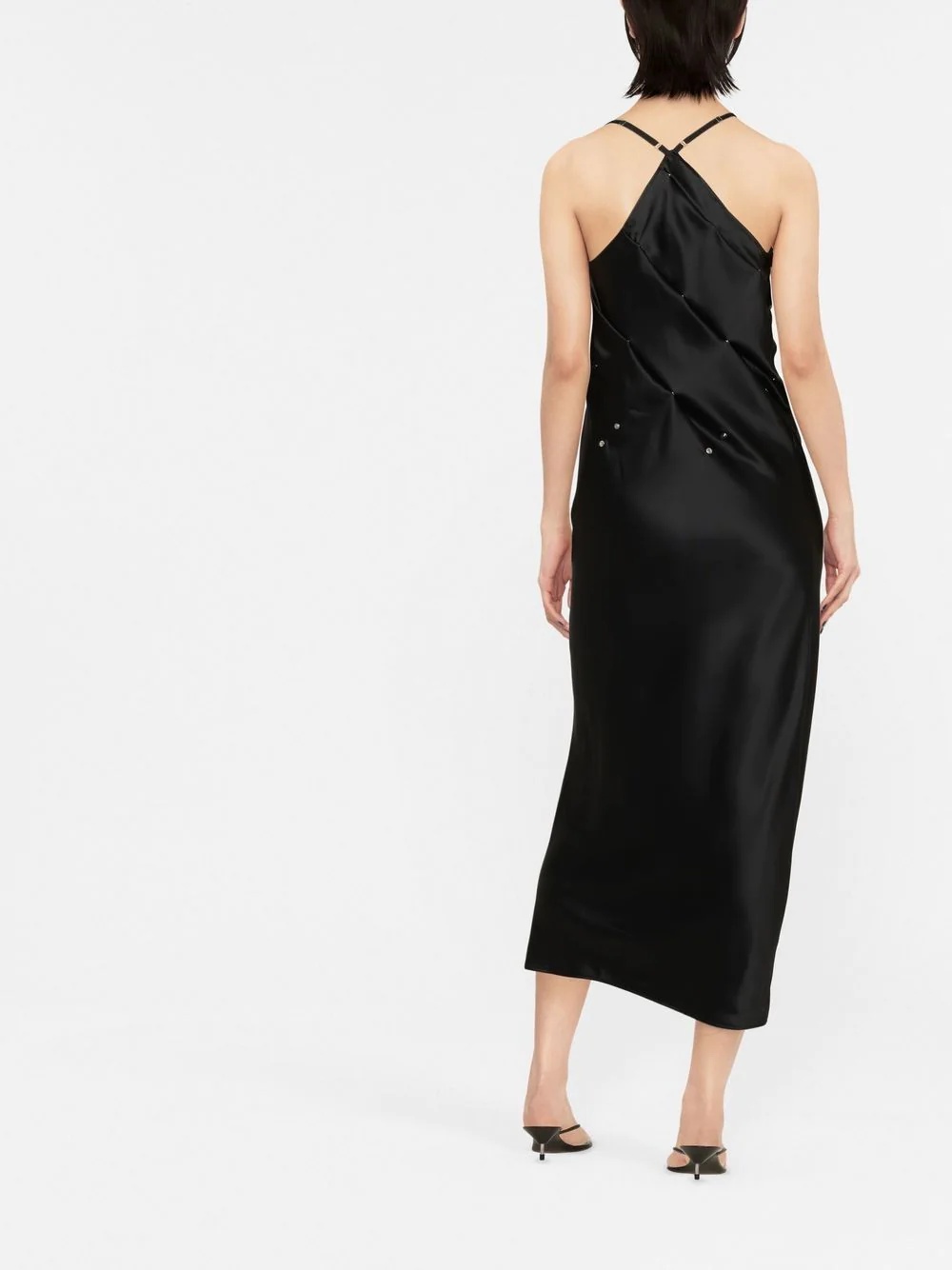 embellished gathered-detail slip dress - 4